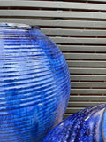 Private Sale item#20 Ribbed jar Med Blue (Pair)